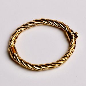 Tory Burch Twisted Rope Hinge Bracelet In Gold
